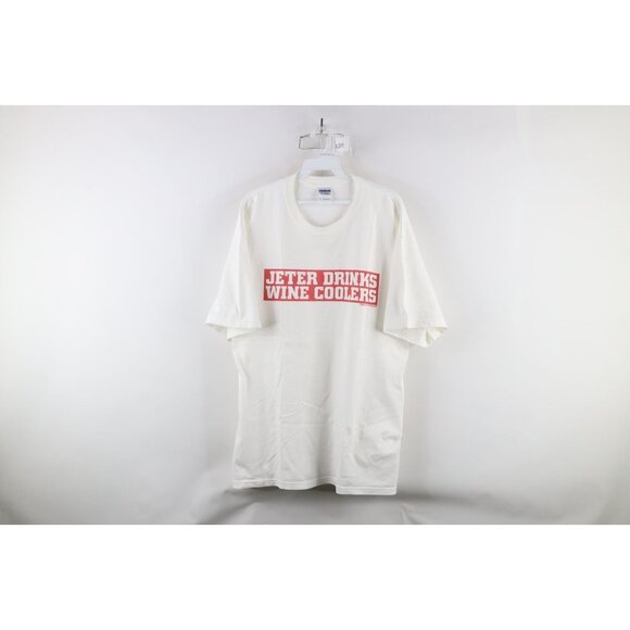 Vintage Y2K 2004 Mens XL Derek Jeter Drinks Wine Coolers Boston Red Sox T-Shirt - Picture 1 of 9